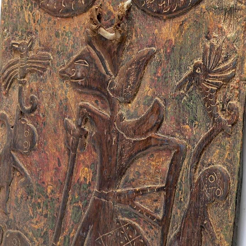 Antieke Blawong AB9 Keris houder Naga Wayang Java Indonesie, Ophalen of Verzenden