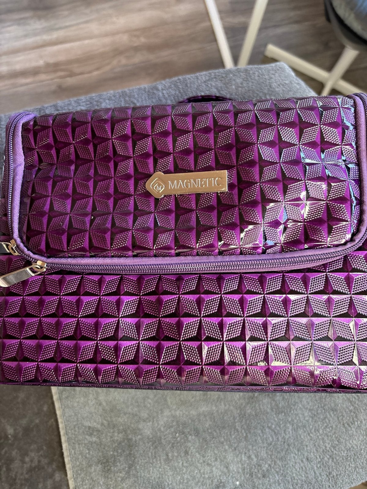 Magnetic Make-up Koffer - Paars - Zo goed als nieuw, Ophalen, Zo goed als nieuw, Paars, Hardcase