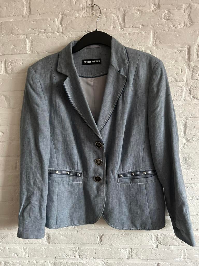 Gerry Weber colbert, Blauw, Maat 42/44 (L), Ophalen of Verzenden, Zo goed als nieuw
