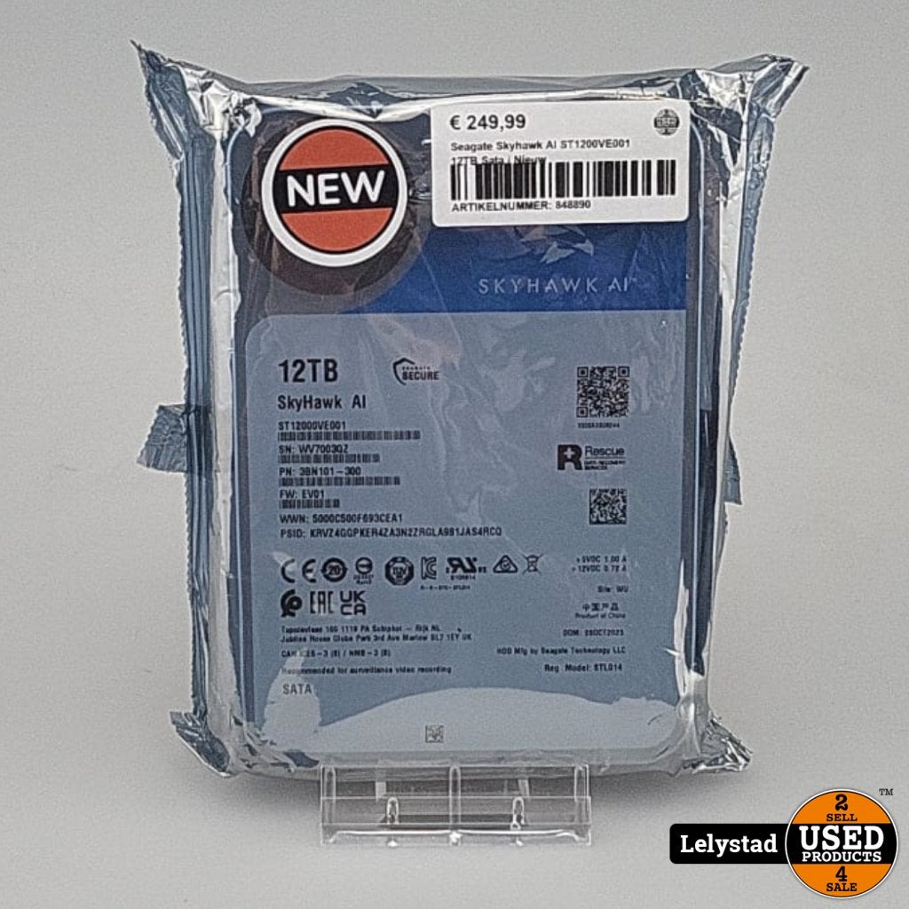 Seagate Skyhawk AI ST1200VE001 12TB Sata | Nieuw, Seagate, Gebruikt, Support@seagate.com, 47488 Kato Road
Fremont, CA 94538
United States