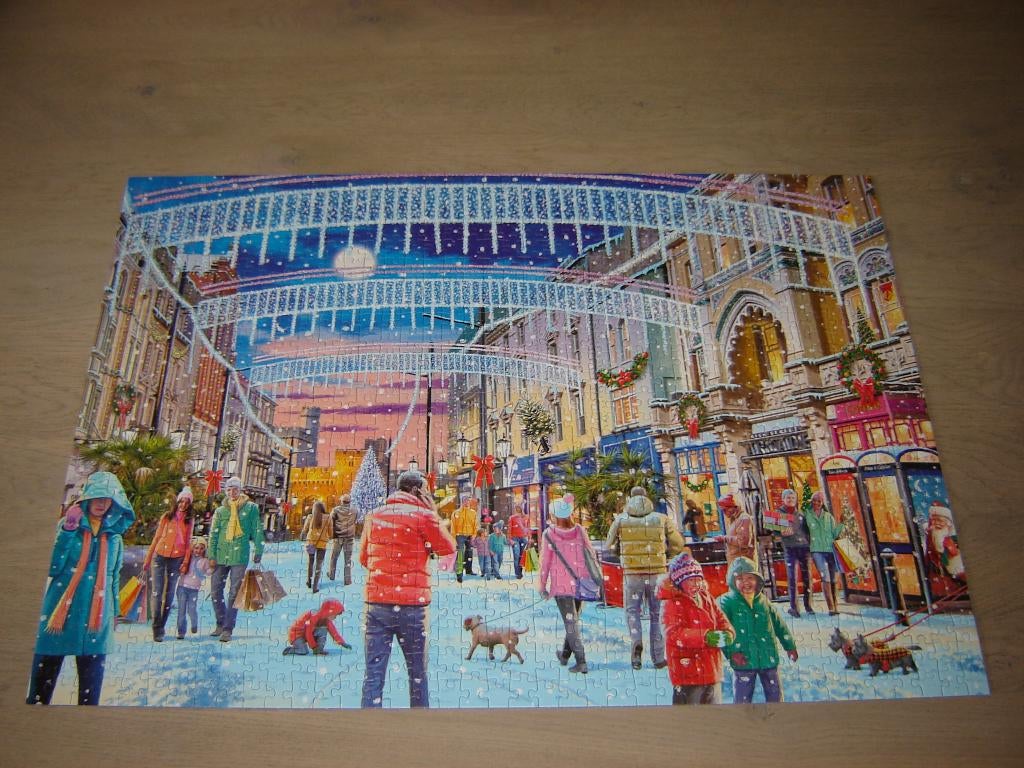 Puzzel Falcon CHRISTMAS IN CARDIFF 1000 st., Ophalen of Verzenden, 500 t/m 1500 stukjes, Zo goed als nieuw, Legpuzzel