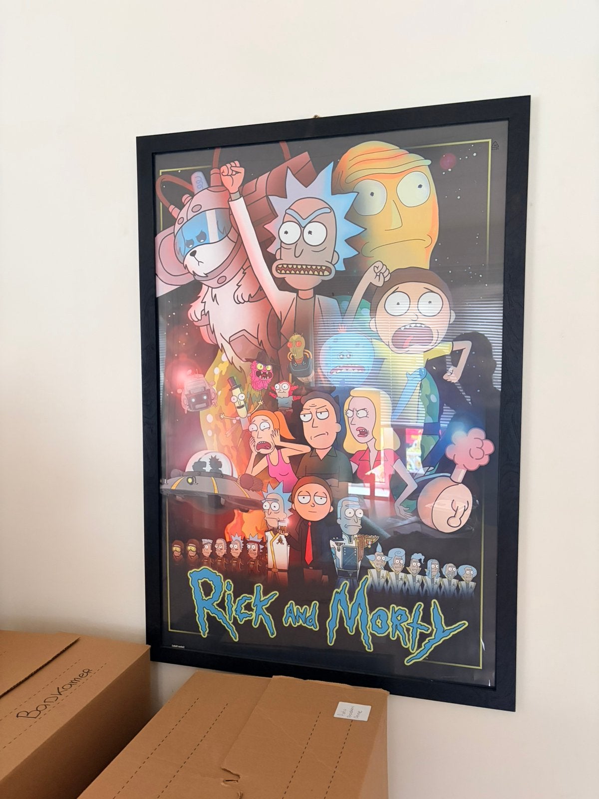 Poster rick and morty incl lijst, Ophalen, Zo goed als nieuw, A1 t/m A3