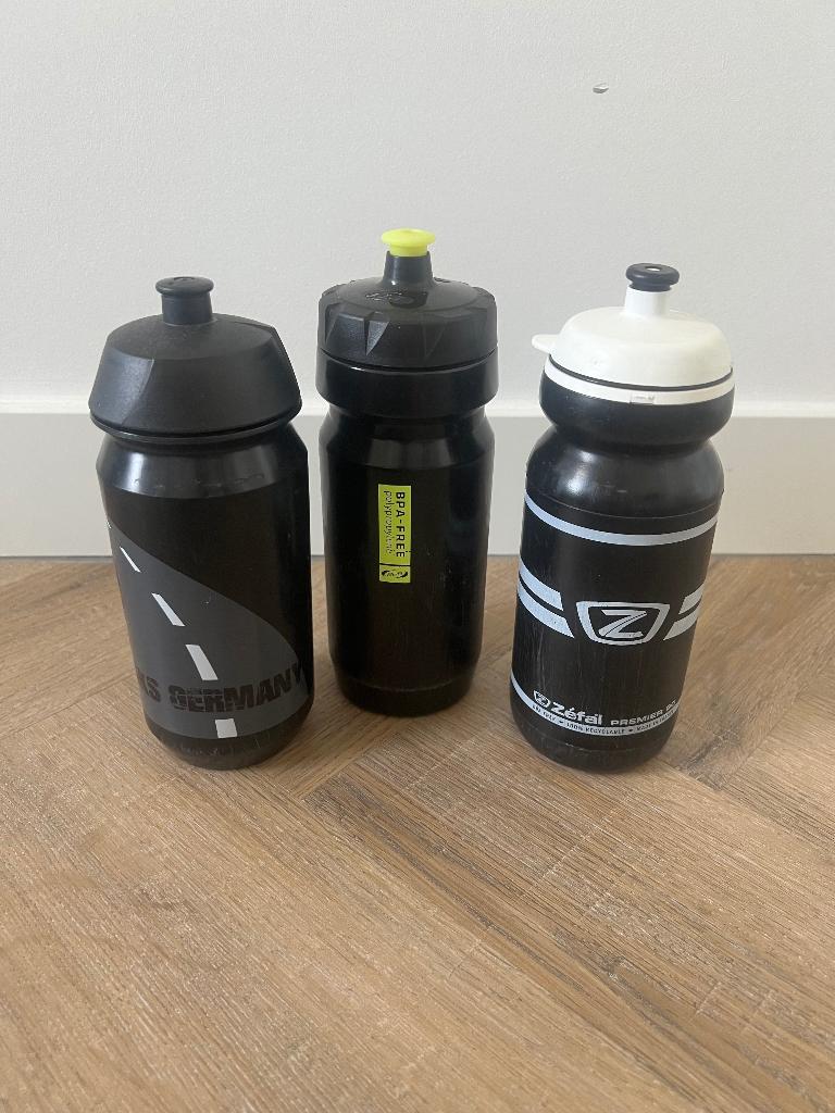 Heel goed 3x zwart MTB fiets bidons drink fles Zefal BBB SKS, Ophalen of Verzenden, Zo goed als nieuw