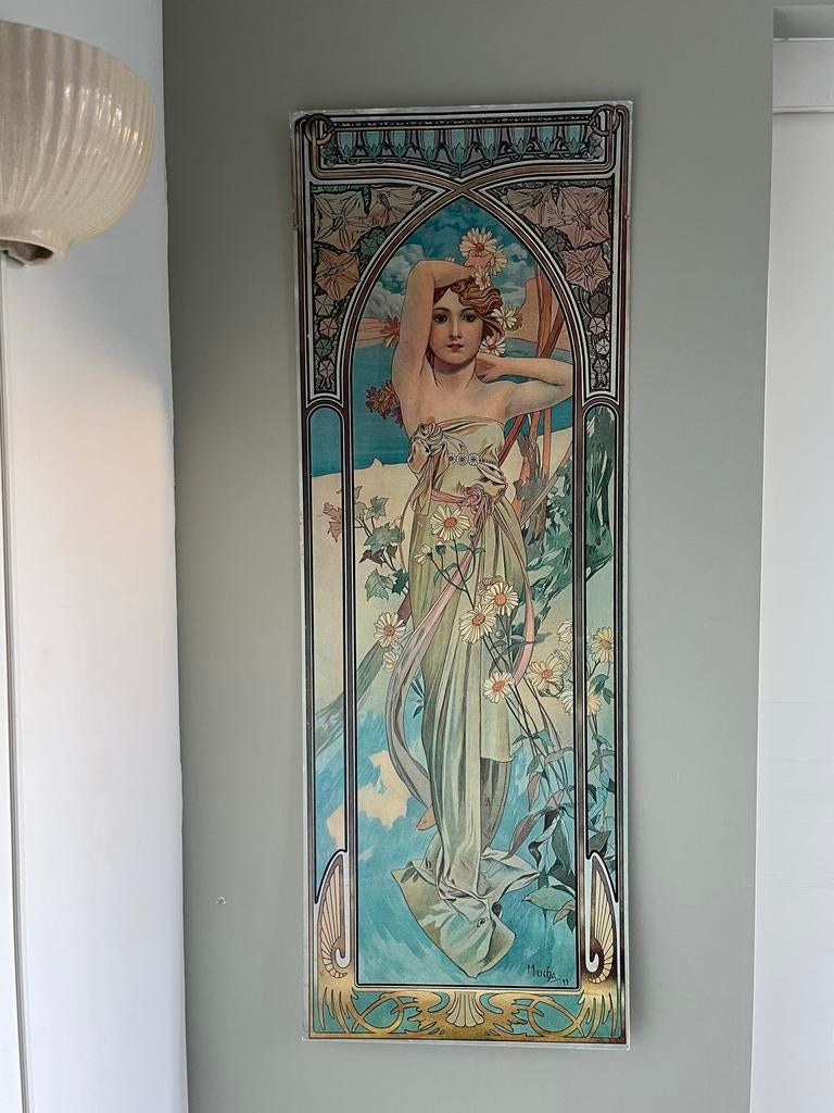 Alphonse Mucha Art Nouveau Plaat, Antiek en Kunst, Ophalen