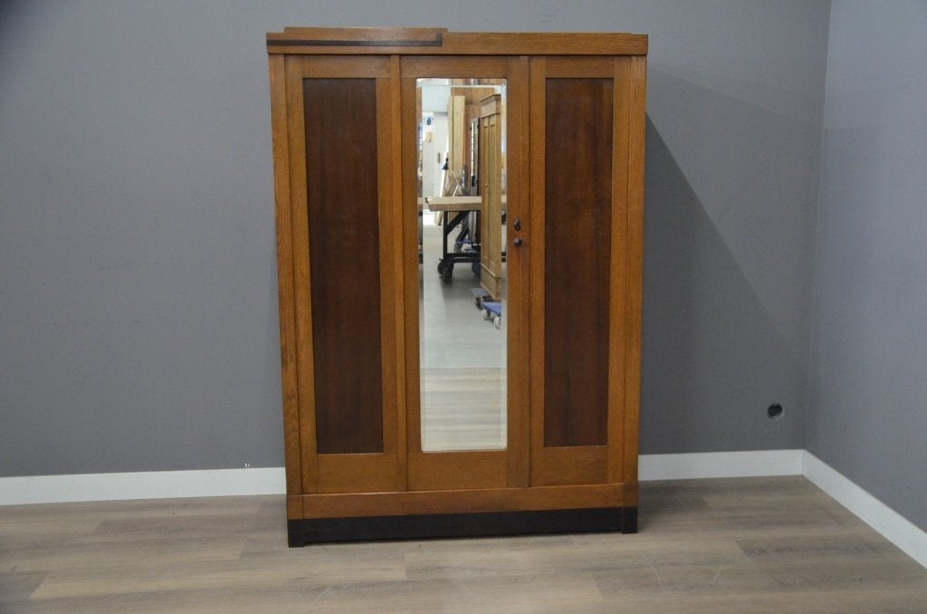 Slaapkamerkast met Spiegeldeur, Gebruikt, 200 cm of meer, Met lade(s), Minder dan 25 cm