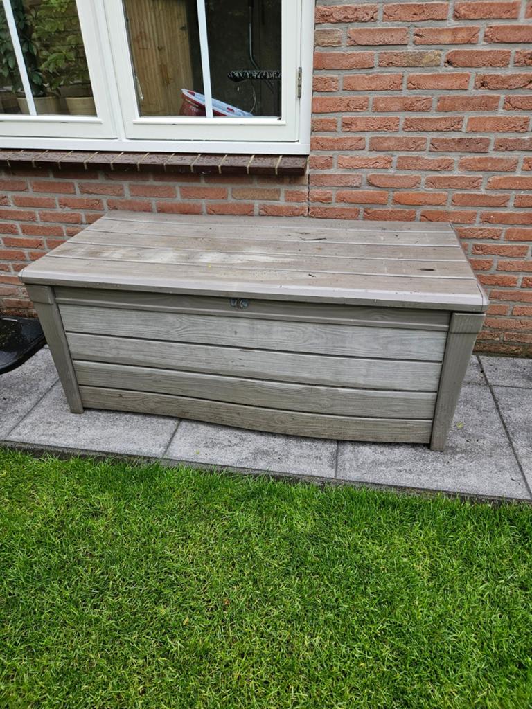 Grote tuinbox Kunststof opbergbox voor tuinkussens, Tuin en Terras, Ophalen of Verzenden, Gebruikt, Kunststof, Overige typen