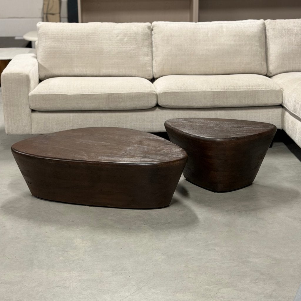 Organische salon tafel set japandi bruin By BOO, Ophalen, 50 tot 100 cm, Rond, 50 tot 100 cm