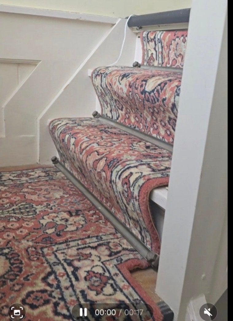 Vintage wollen traploper jaren '30 (excl. roeden), Ophalen, Minder dan 50 cm, Gebruikt, 200 cm of meer
