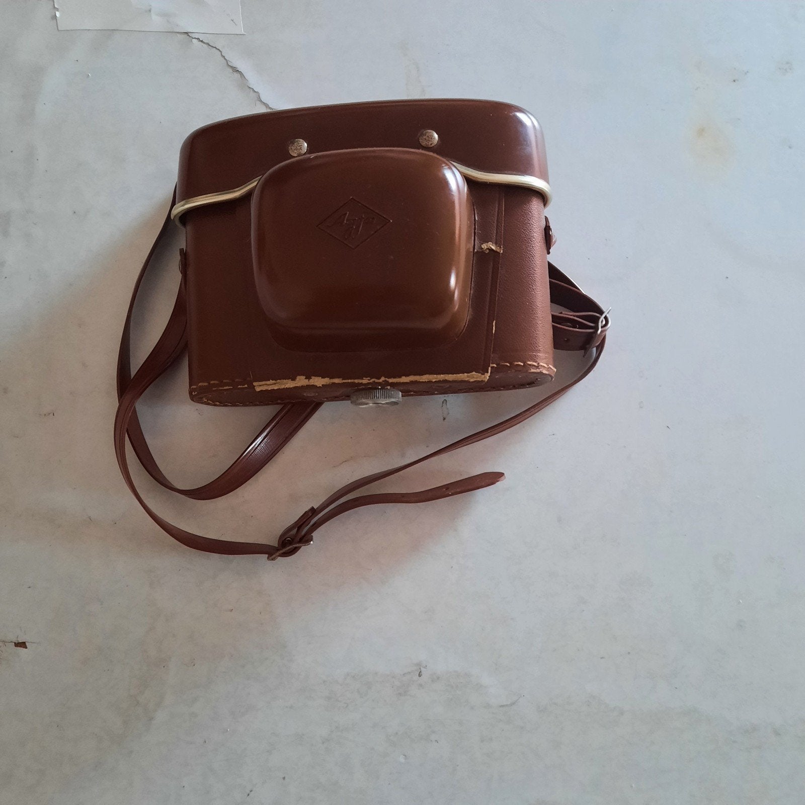 Vintage Agfa Isola camera met lederen tas, Ophalen of Verzenden