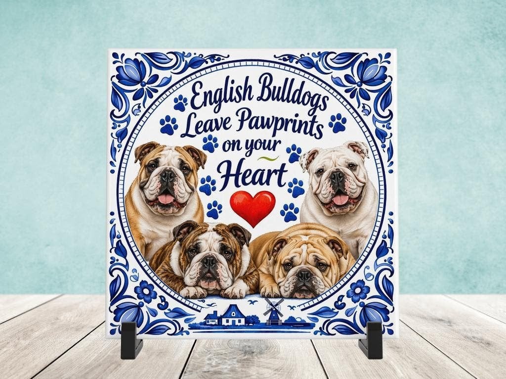 English Bulldogs Leave Pawprints on your Heart - Tegel, Verzenden, Nieuw