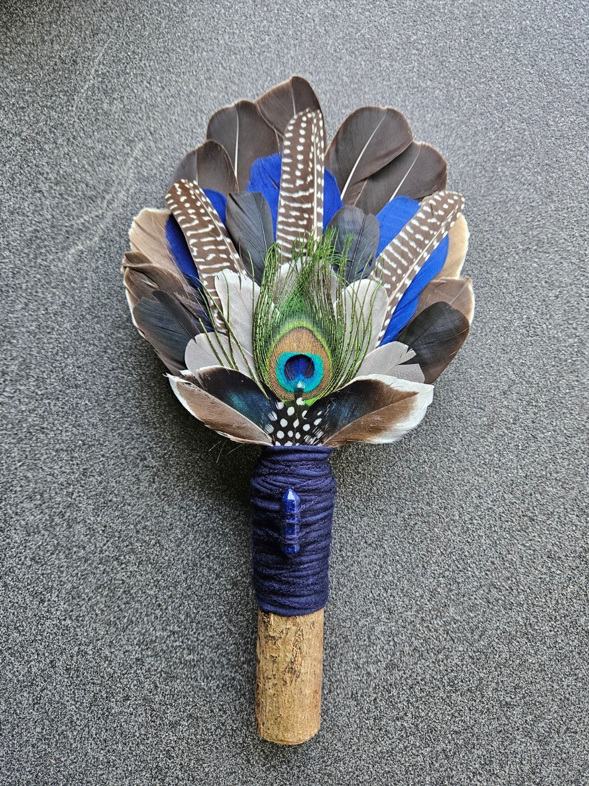 smudge feathers lapis lazuli veren waaier reiki stick, Ophalen of Verzenden