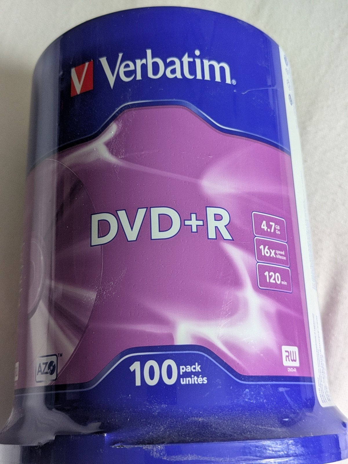 spindle Verbatim DVD+R, 100 stuks, Ophalen of Verzenden, Nieuw, Dvd, Verbatim