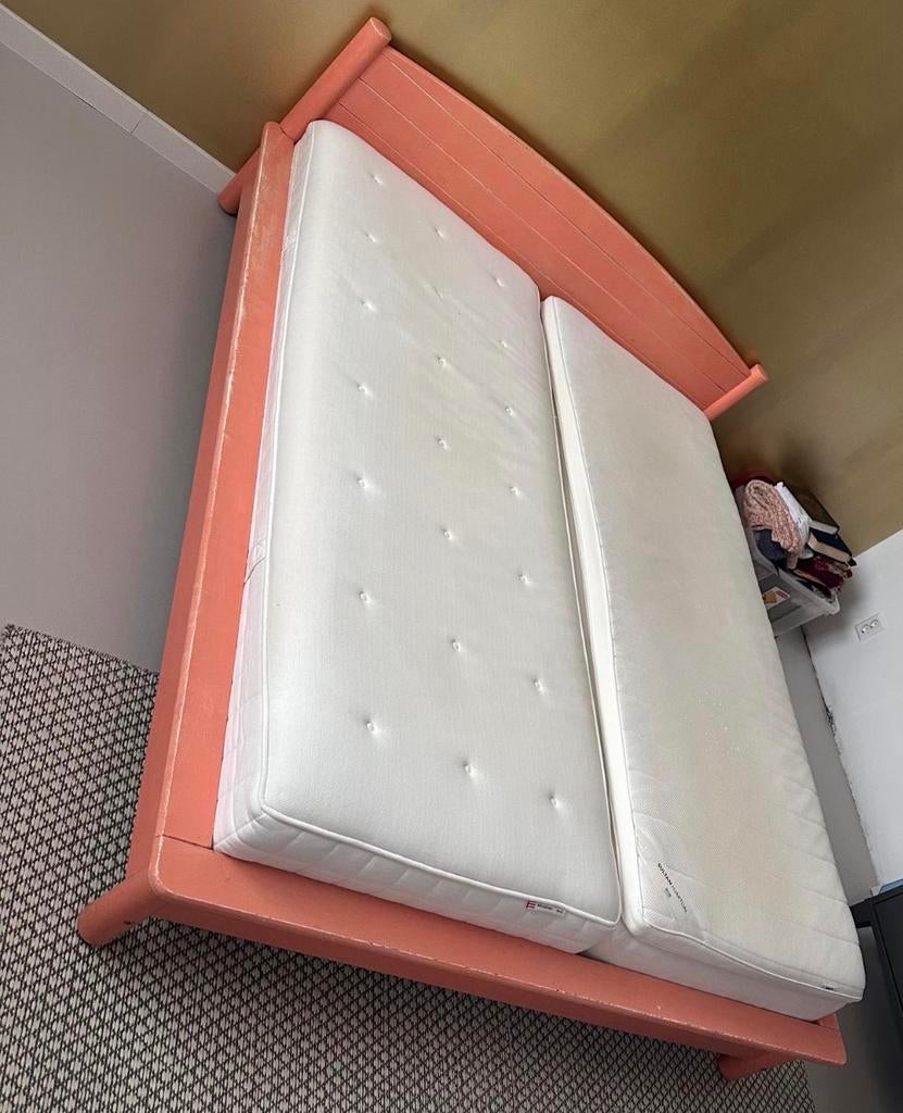IKEA tweepersoons bed, Huis en Inrichting, Slaapkamer | Bedden, Ophalen, Wit, Tweepersoons, 140 cm