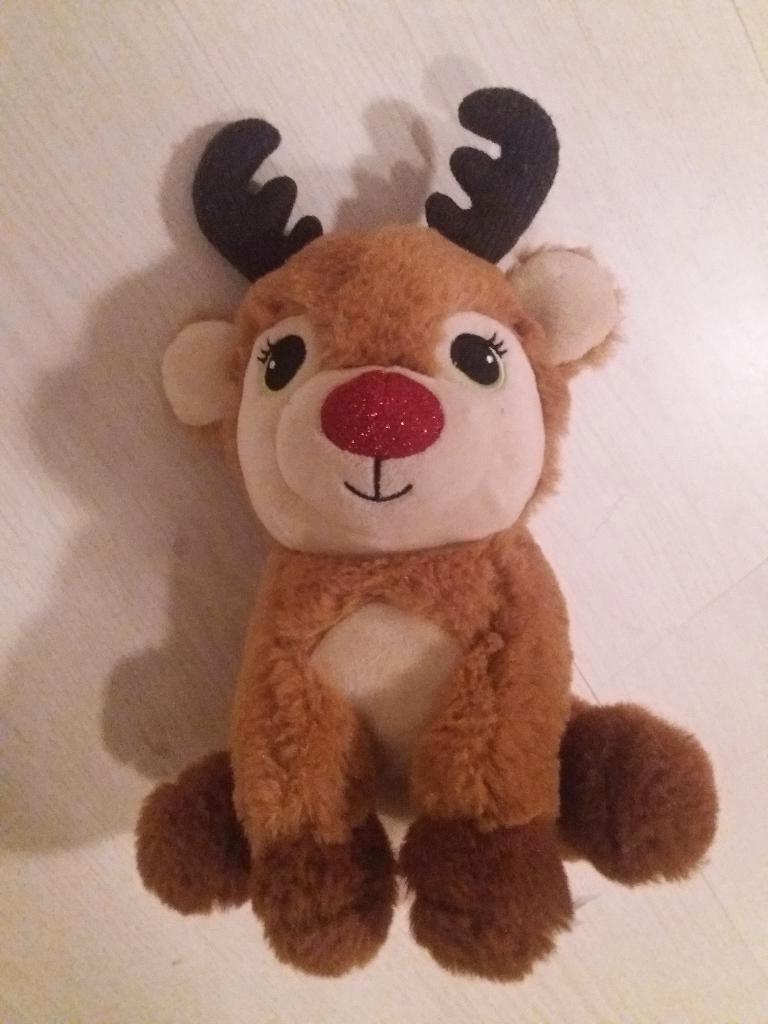 (kerst-) knuffel (nieuw) rudolf the reindeer ca 25 cm, Ophalen of Verzenden, Nieuw