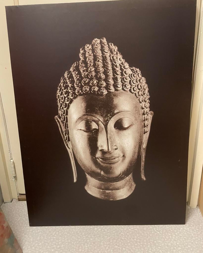 Canvas boeddha, Huis en Inrichting, Woonaccessoires | Schilderijen, Tekeningen en Foto's, Ophalen, Gebruikt, Overige typen, 75 cm of meer