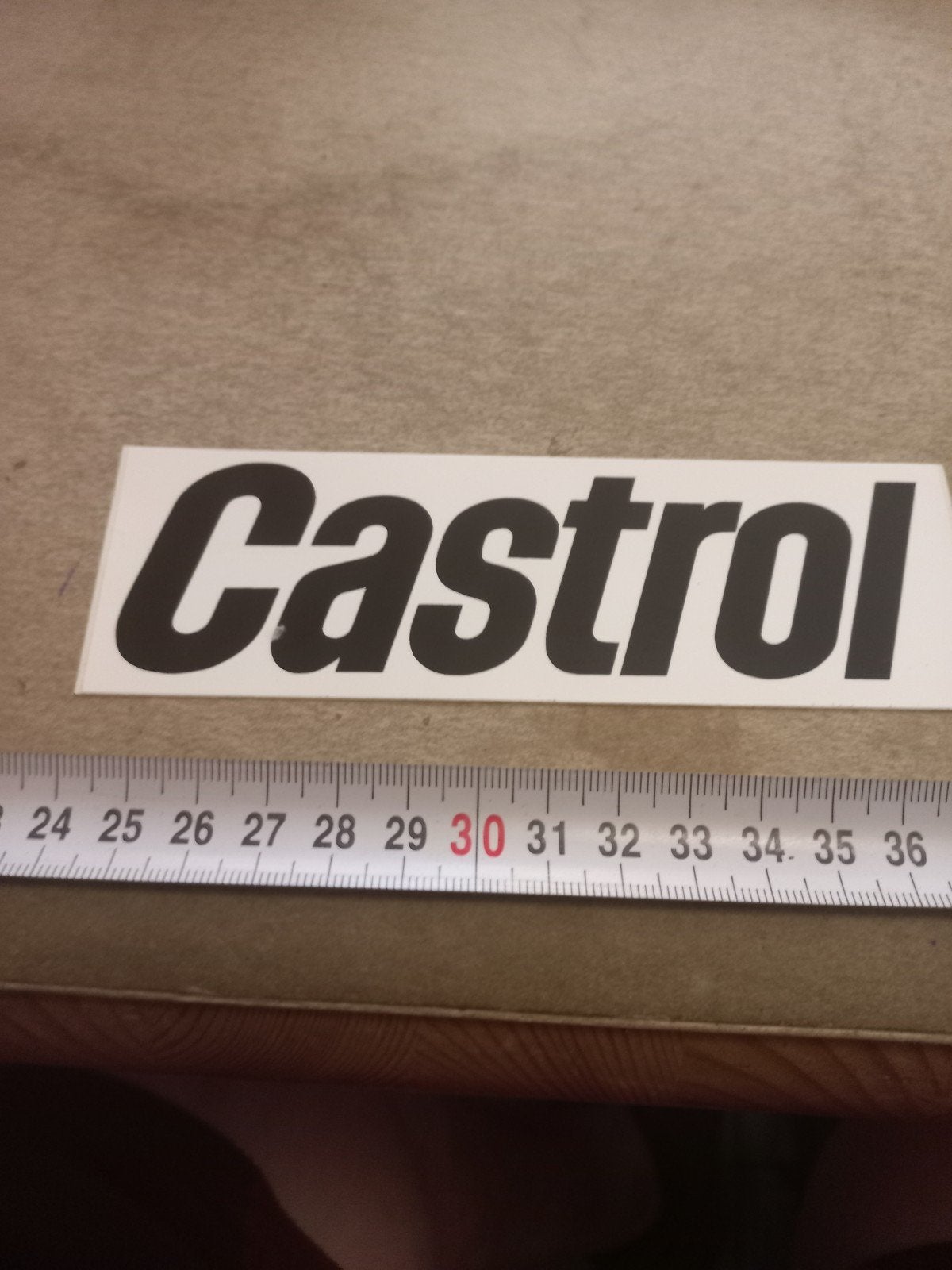 Castrol sticker - Zwart/Wit - 30 cm, Ophalen of Verzenden