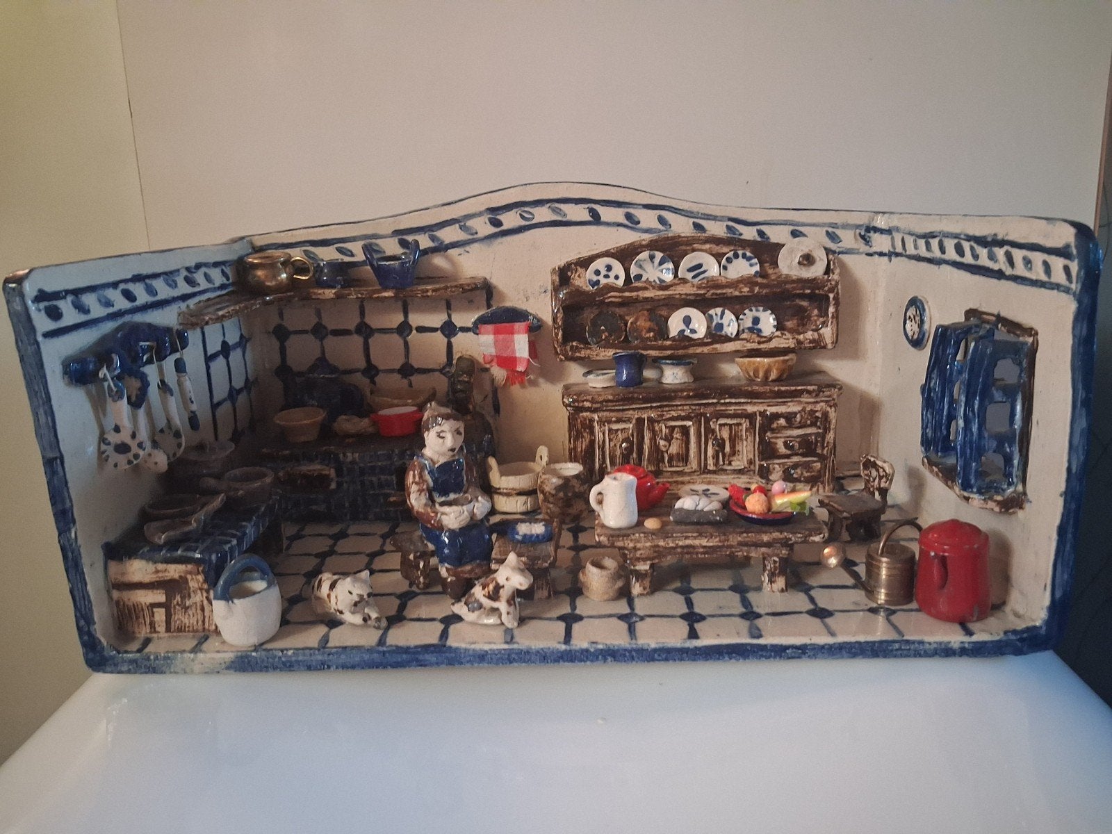 Diorama, Unieke vintage keramische 'Kijkdoos' Keuken, Ophalen of Verzenden, Huis en Inrichting