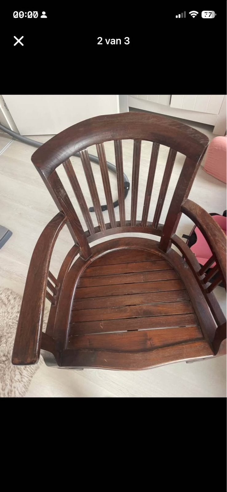 Oud grenenstoel, Tuin en Terras, Ophalen, Zo goed als nieuw, Kunststof
