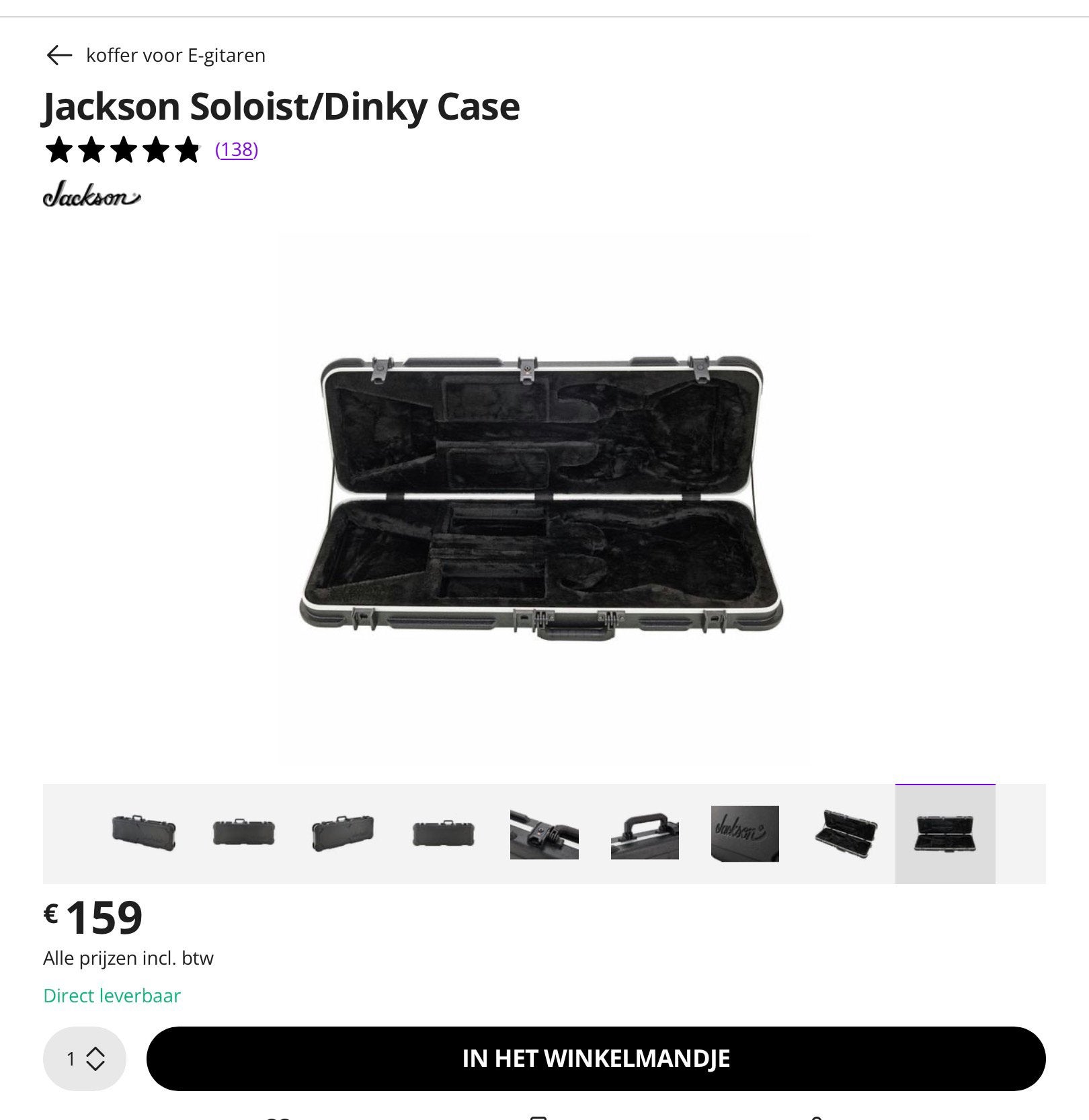 Gitaarkoffer Hardcase Jackson soloist/dinky nieuw, Ophalen, Nieuw, Zwart