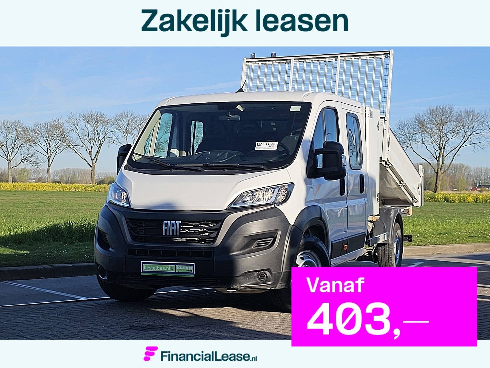 FIAT DUCATO 2.2 dub.cab kipper euro6, Gebruikt, Euro 6, 7 stoelen, Wit