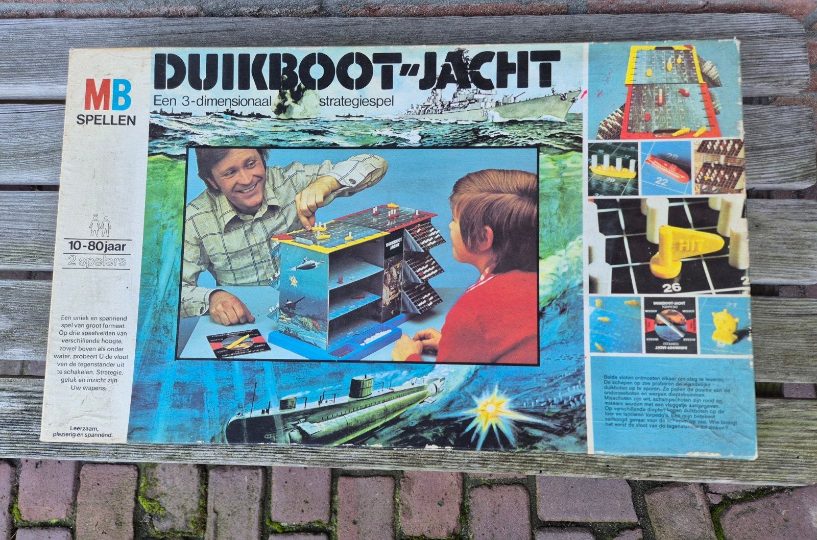 Duikboot Jacht - MB Spellen (Vintage Strategie Spel), Hobby en Vrije tijd, Een of twee spelers, Ophalen of Verzenden, Gebruikt