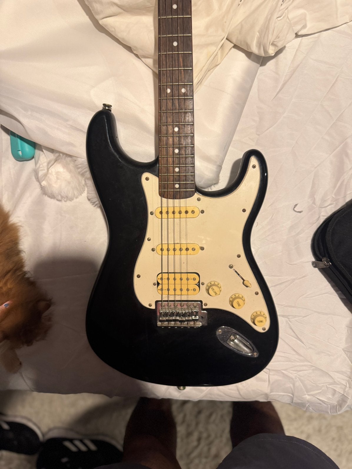 Squier affinity strat + new strings, Ophalen, Zo goed als nieuw, Elektrische gitaar