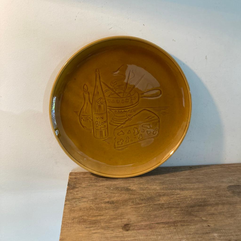 Mooi frans gien kaasbord met een diameter van 25cm., Ophalen of Verzenden