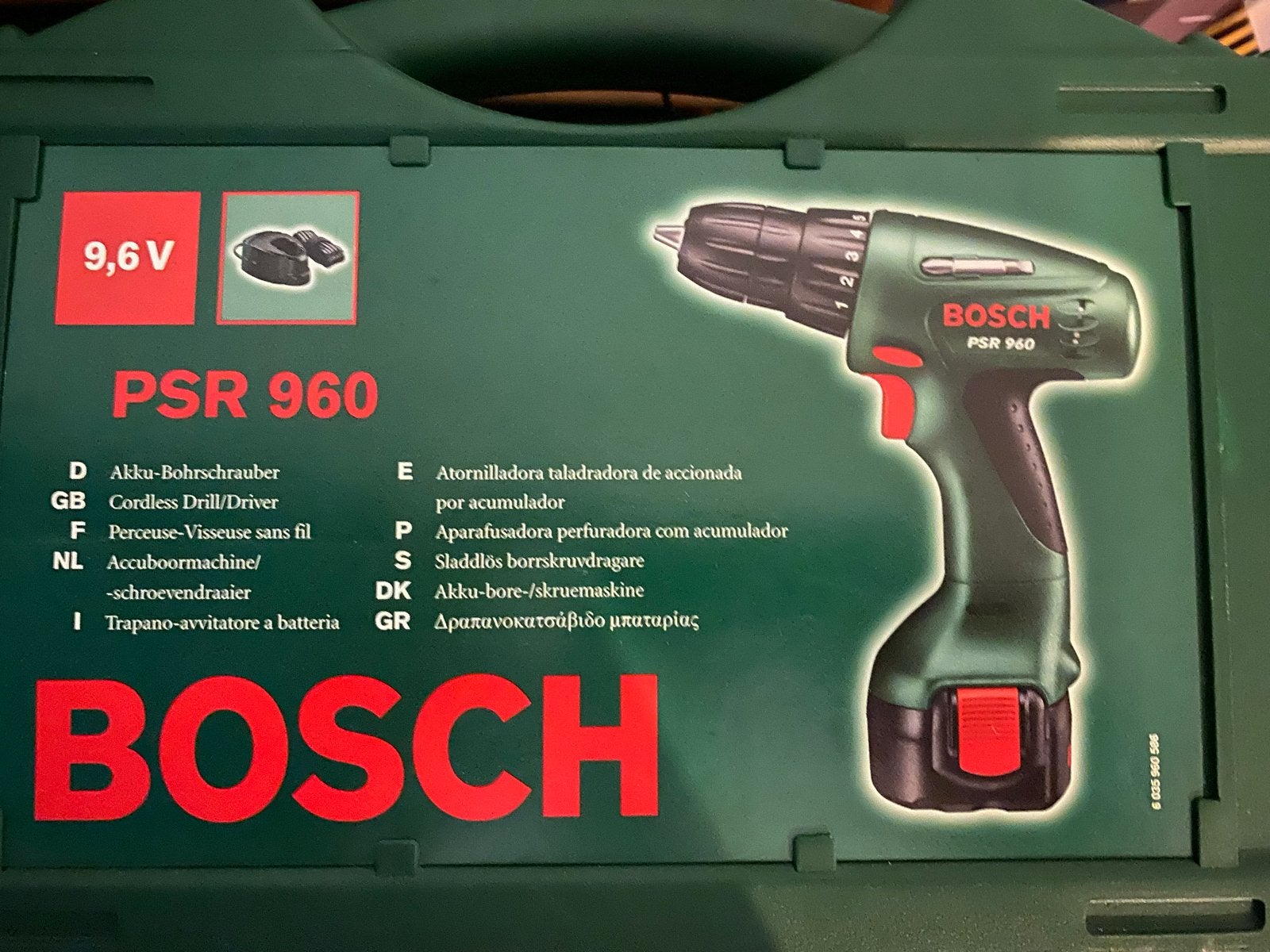 Bosch PSR 960 Accuboormachine 9.6V met Koffer, Ophalen, Gebruikt, Variabele snelheid, Boor- en Schroefmachine