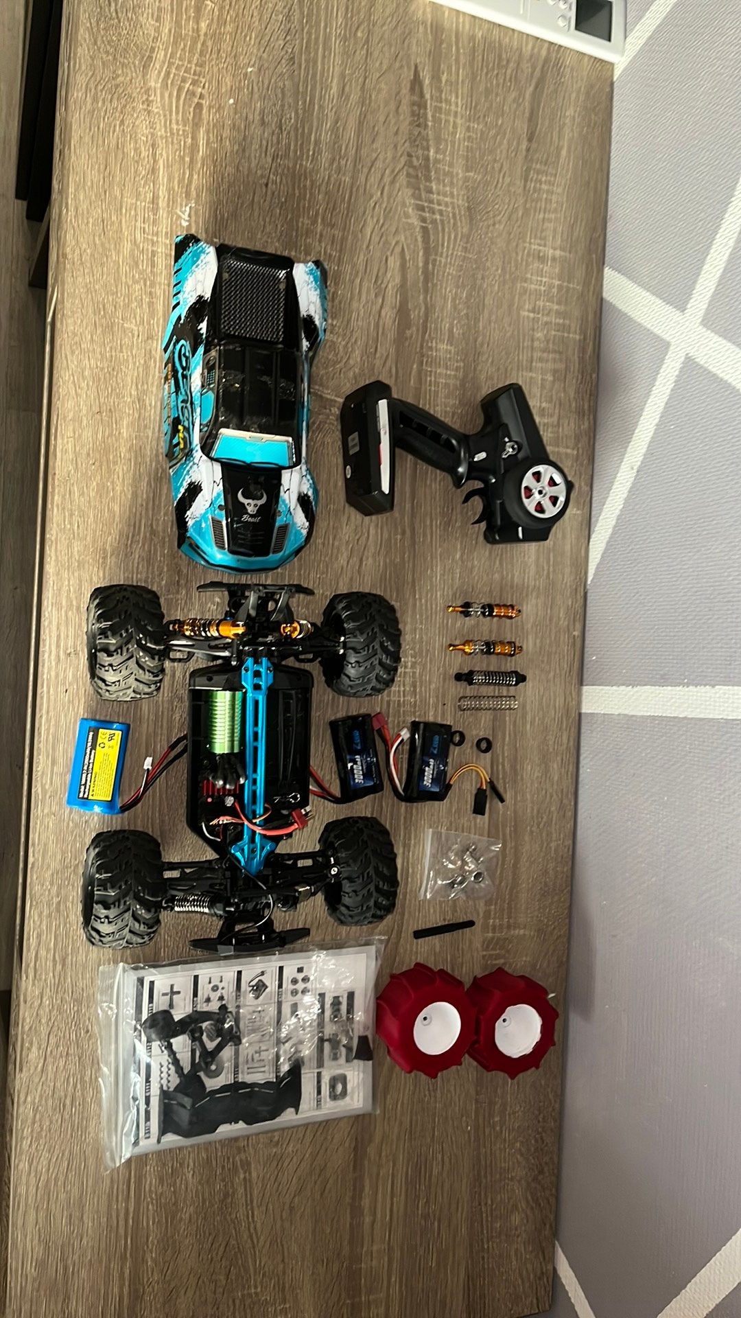 Rc auto 80km/u (met veel extra’s), Gebruikt, Auto offroad, Schaal 1:16, RTR (Ready to Run)