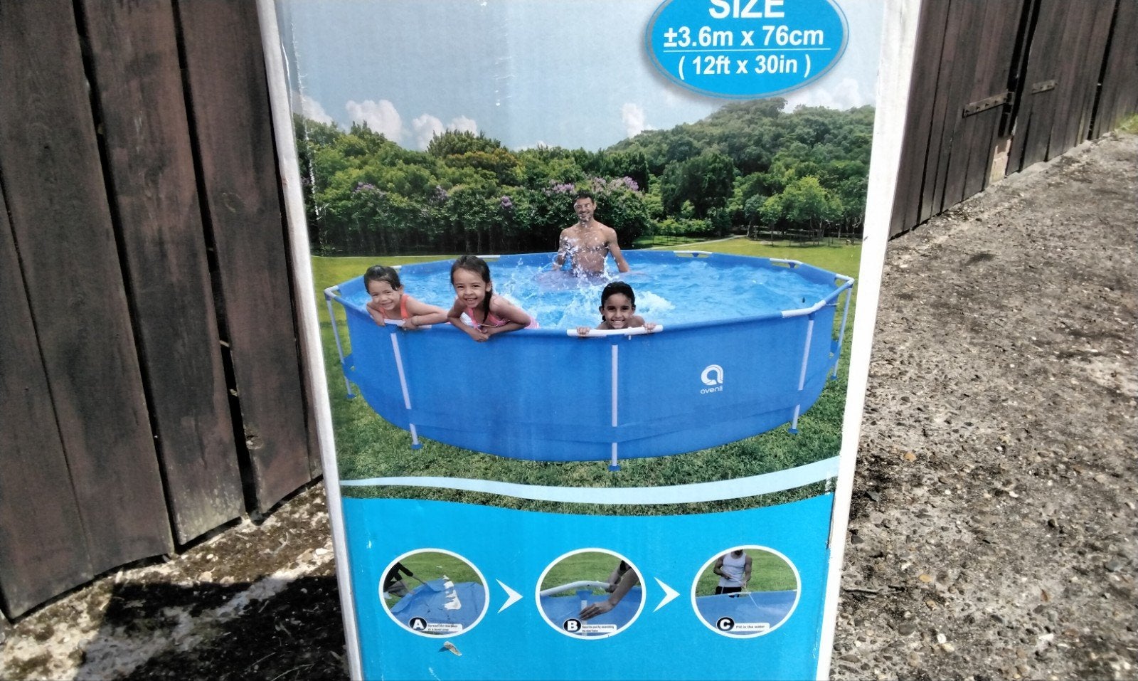 Avenli opzetzwembad, mt. 3,6  76, Tuin en Terras, Ophalen, Minder dan 80 cm, Rond, 300 cm of meer