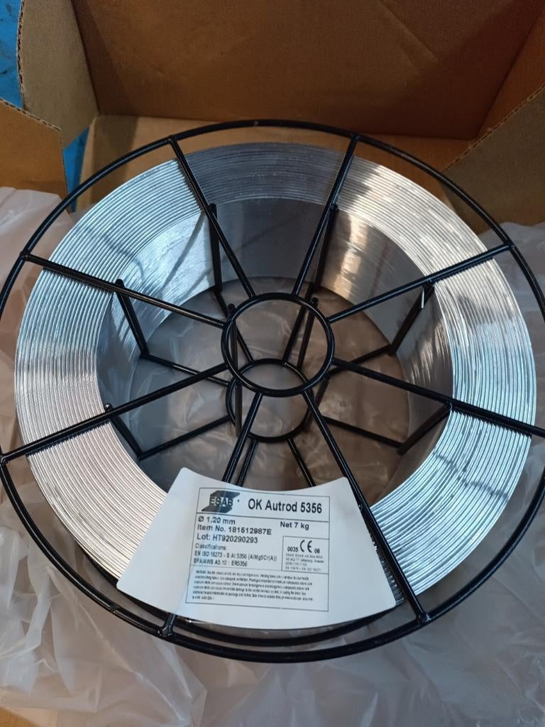 ESAB OK Autrod 5356 Aluminium Lasdraad 1.2mm, 7kg rol, Doe-het-zelf en Verbouw, Ophalen of Verzenden, Nieuw, Overige typen