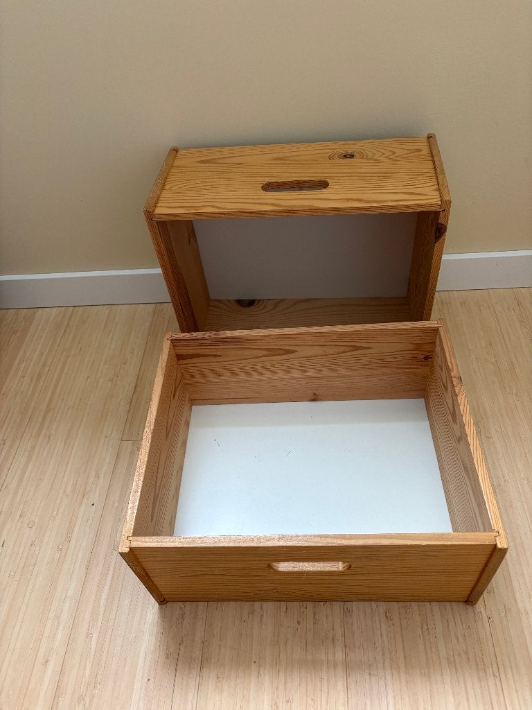 Grenenhouten opbergbakken Ivar Ikea, h16,5, b 36,5, d29,5 cm, Ophalen, Gebruikt