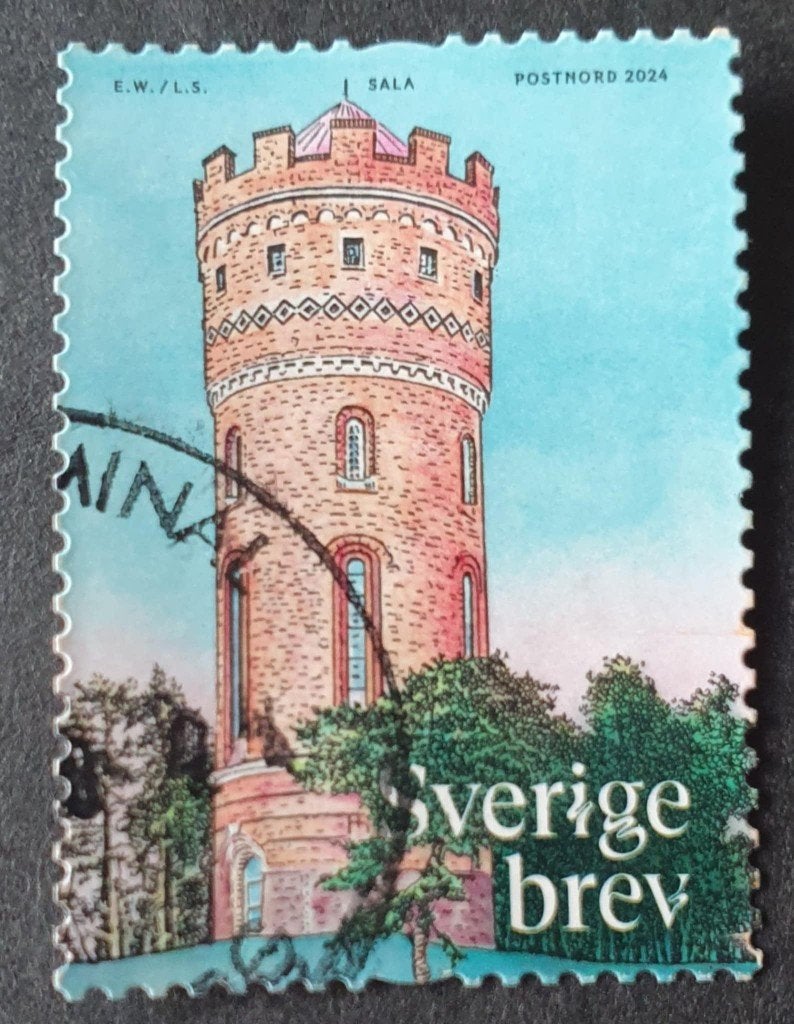 219-26 Zweden 2024 / Watertoren Sala, Verzenden, Zweden, Gestempeld