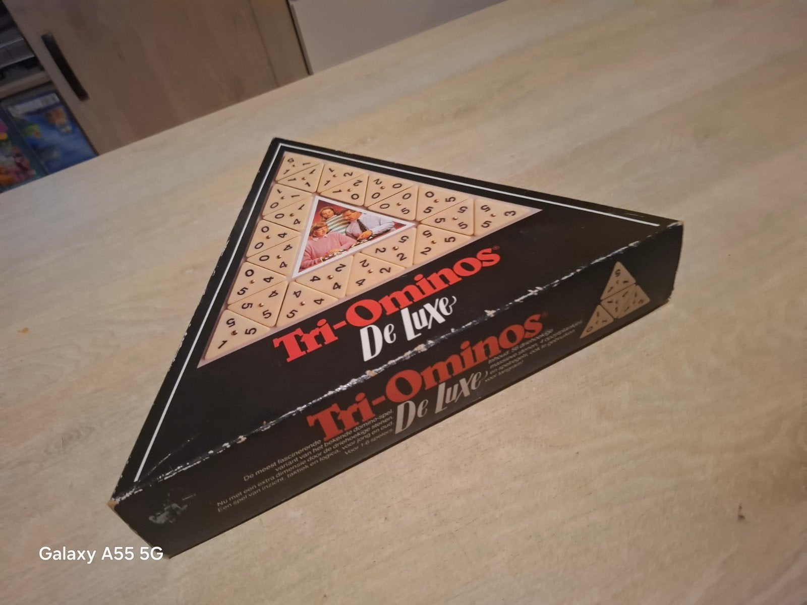 Tri-Ominos De Luxe - Klassiek Driehoek Domino Spel, Gebruikt, Postbus 100, 4870 AC Etten-Leur, Ophalen of Verzenden, Drie of vier spelers