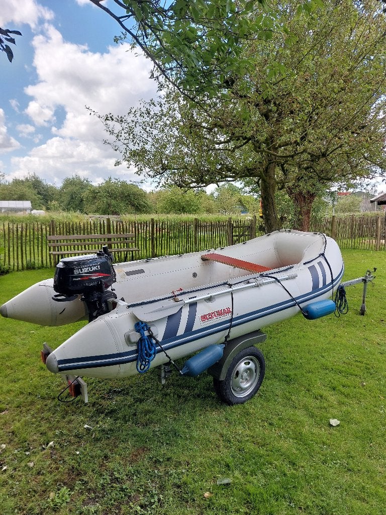 Suzumar 360, 6 pk 4-takt, trailer., Aluminium, Gebruikt, 4 m, Suzumar