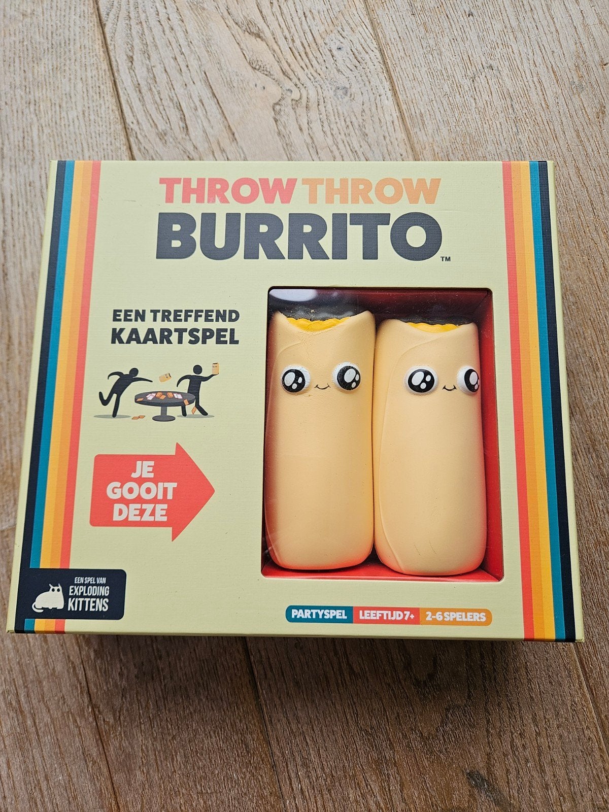 Throw Throw Burrito - als nieuw, Een of twee spelers, Ophalen of Verzenden, Zo goed als nieuw, Exploding Kittens