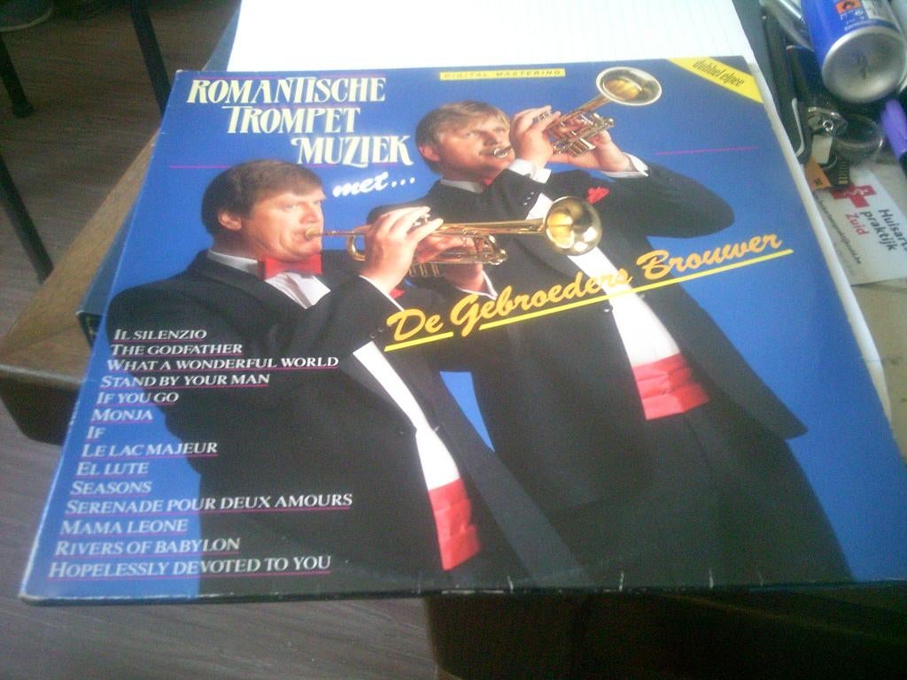 GEBROEDERS BROUWER LP ROMANTISHE TROMPET MUZIEK, Ophalen of Verzenden, Zo goed als nieuw, Levenslied of Smartlap, 12 inch