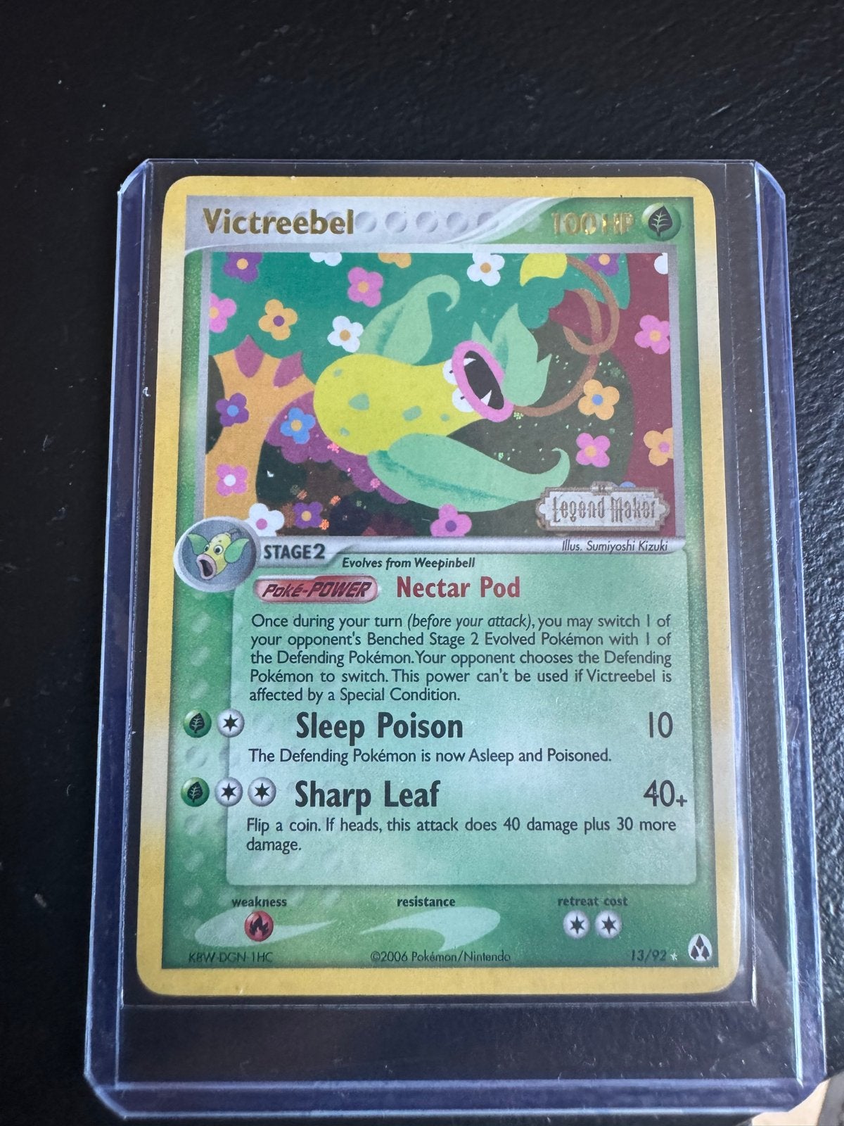 Pokémon Victreebel Holo – EX Legend Maker (2006) Vintage, Ophalen of Verzenden, Gebruikt, Losse kaart