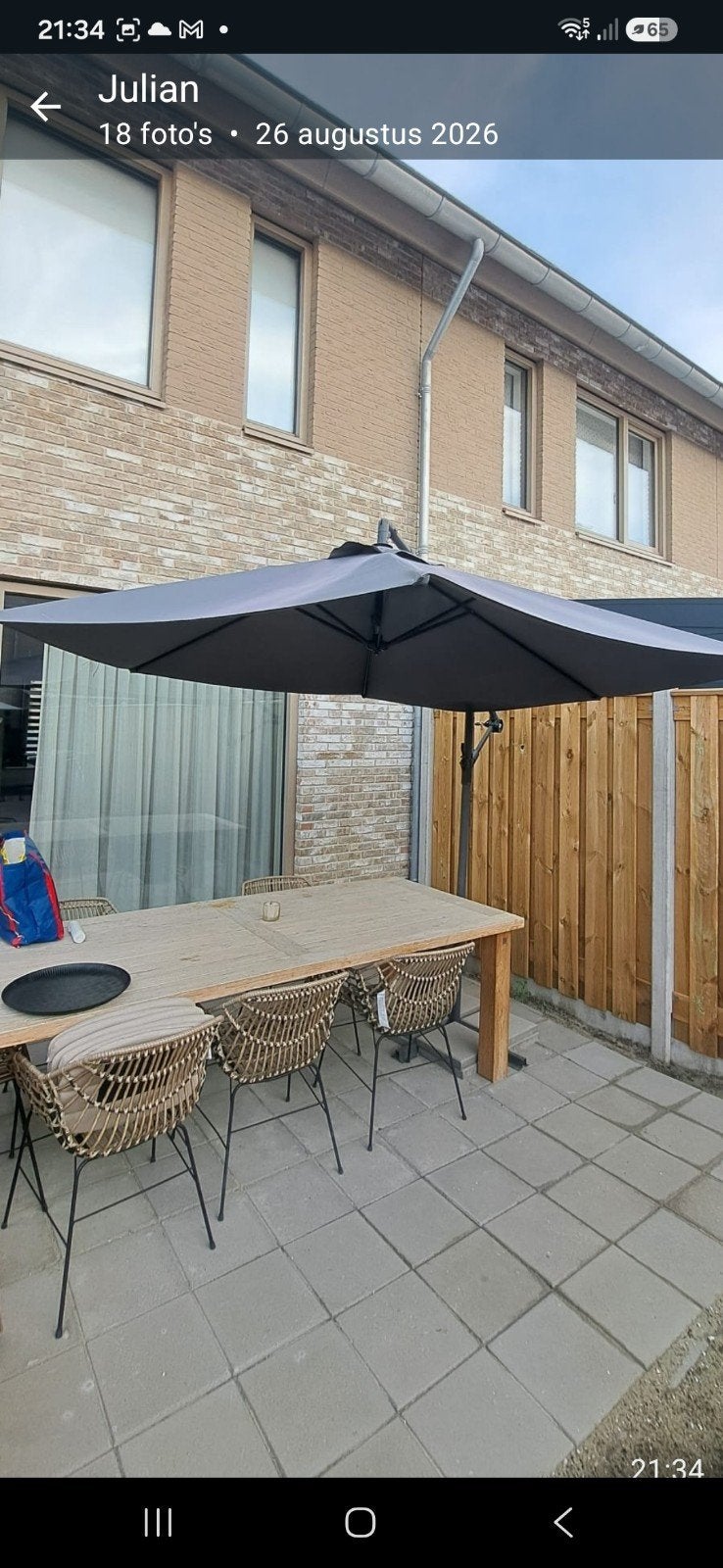 Zweefparasol, Ophalen, Gebruikt, Zweefparasol