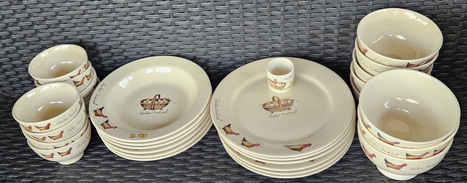 Jet Ter Steege 6-persoons servies "Chicken Festival", Ophalen, Porselein