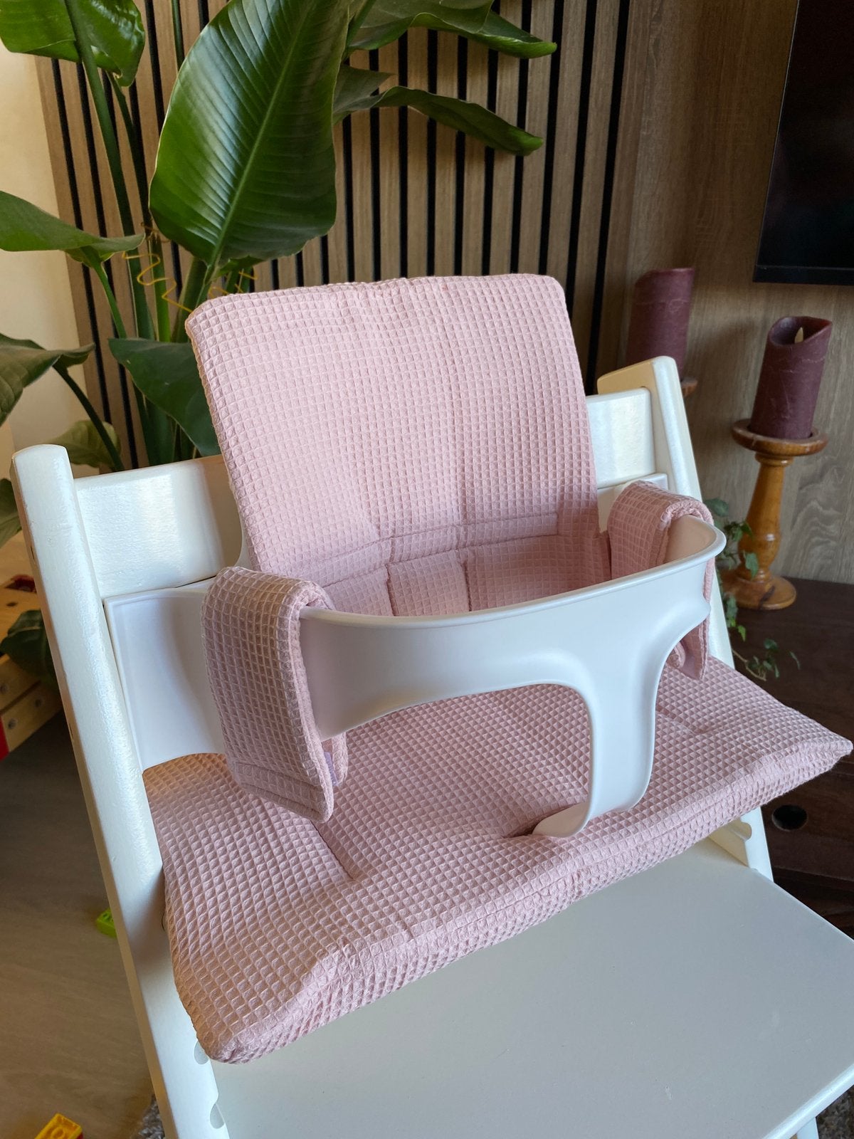 Wafel Oudroze kussenset voor kinderstoel stokke tripp trapp, Kinderen en Baby's, Kinderstoelen, Nieuw, Meegroeistoel, Stoelverkleiner