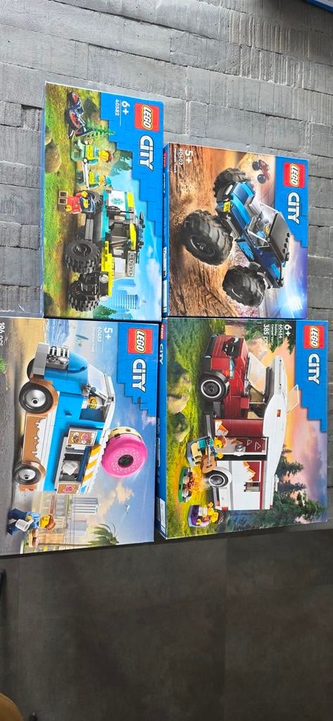 LEGO City Sets: Monstertruck, Donut Truck, Camper, Tractor, Ophalen of Verzenden, Nieuw, Overige merken
