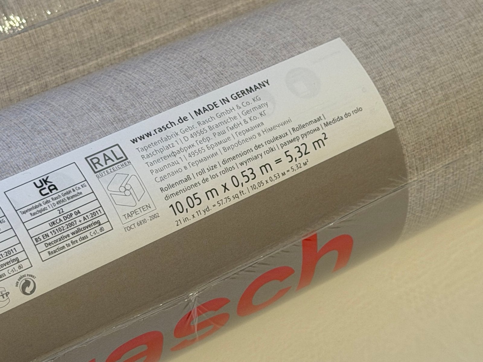 Rasch Vliesbehang Grijs - 23 m², Rasch, Ophalen of Verzenden, Grijs, Vliesbehang