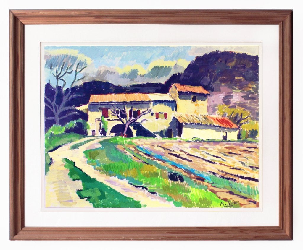 gouache Pim Schilt (1939 - ) - Sainte-Féréole (Frankrijk), Ophalen