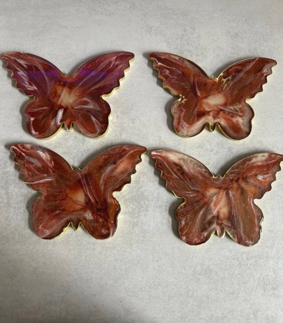 4 handgemaakte onderzetters vlinder nieuw, Ophalen of Verzenden, Nieuw
