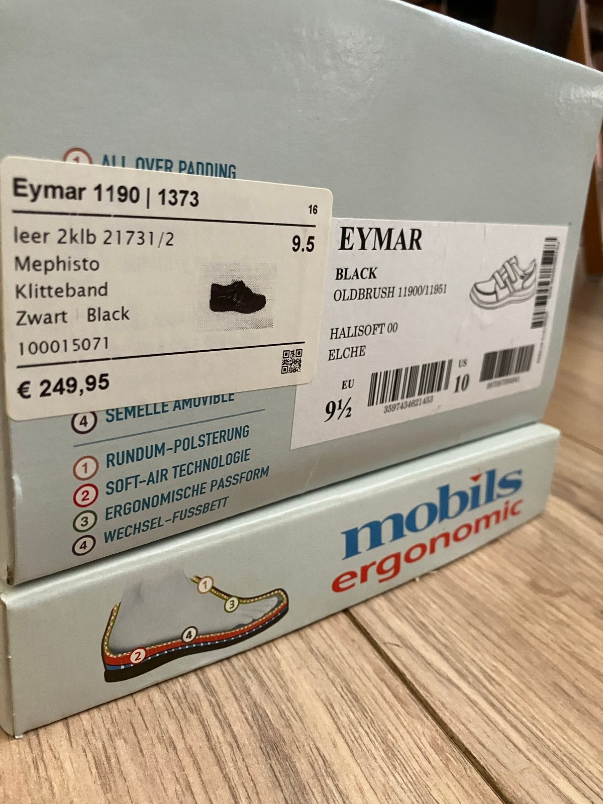 Mephisto Eymar Klitteband Schoenen Zwart Maat 43.5, Kleding | Heren, Schoenen, Nieuw, Veterschoenen, Zwart, Ophalen of Verzenden
