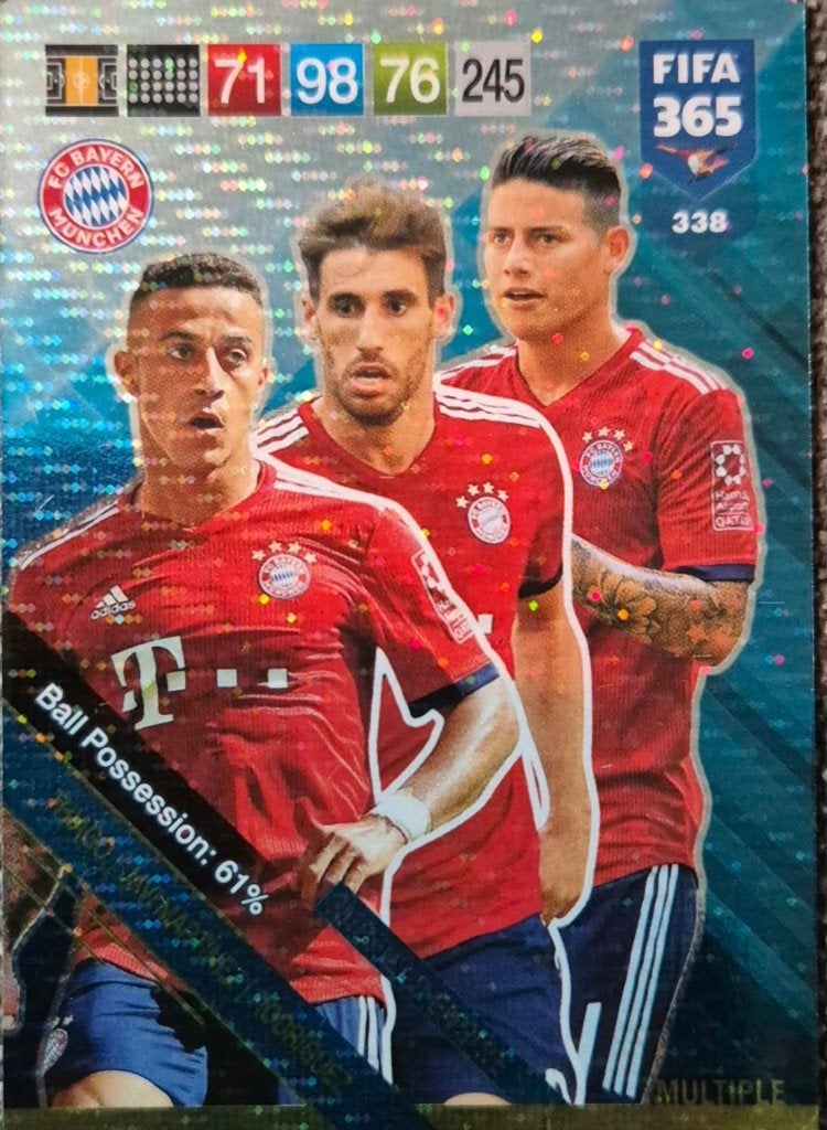Thiago,Javi Martínez,Rodríguez voetbalkaart Midfield Engine, Hobby en Vrije tijd, Stickers en Plaatjes, Ophalen of Verzenden, Zo goed als nieuw