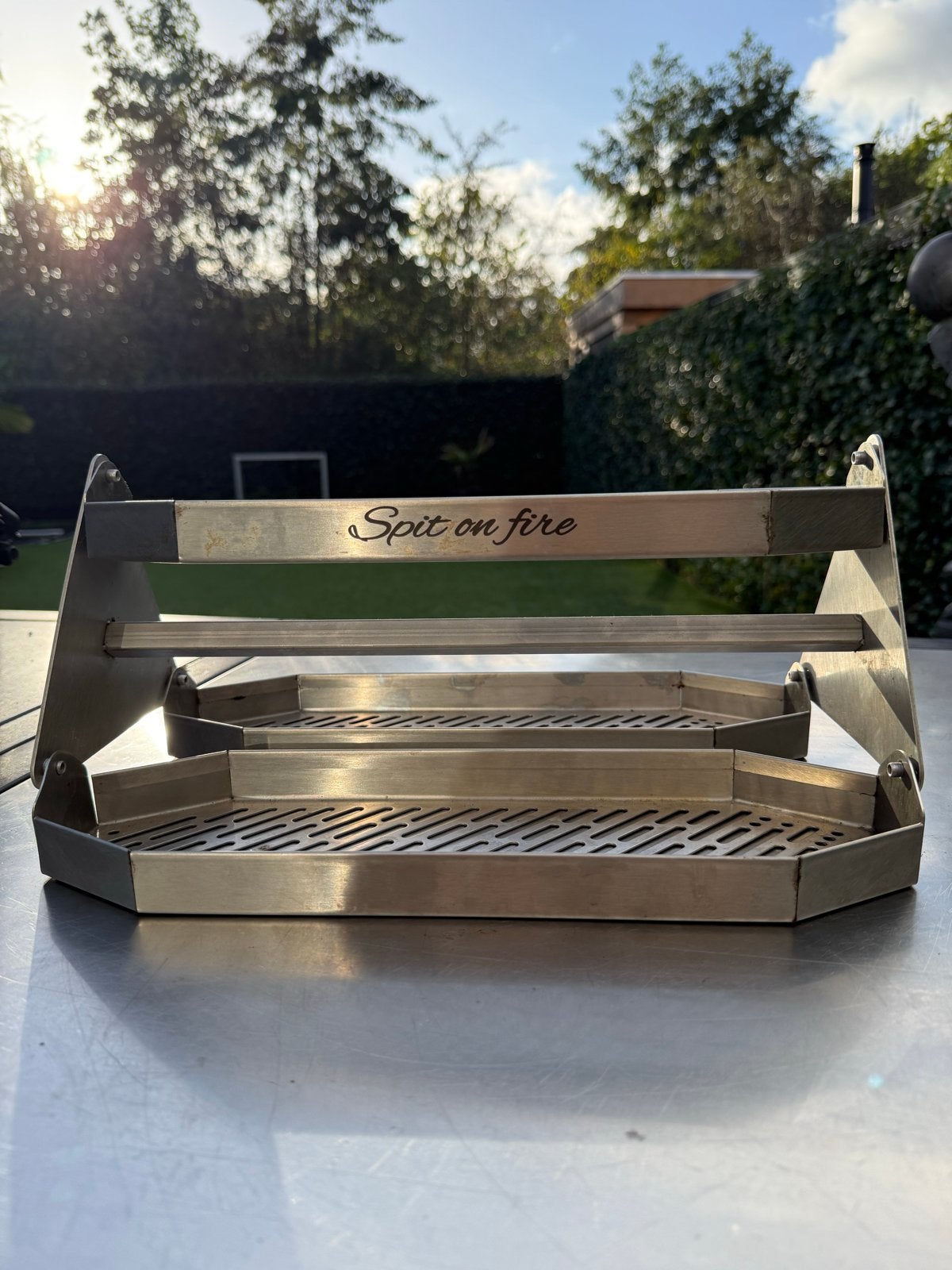 Spit on Fire - Grillaccessoire voor vlees en groente, Tuin en Terras, Ophalen of Verzenden, Zo goed als nieuw