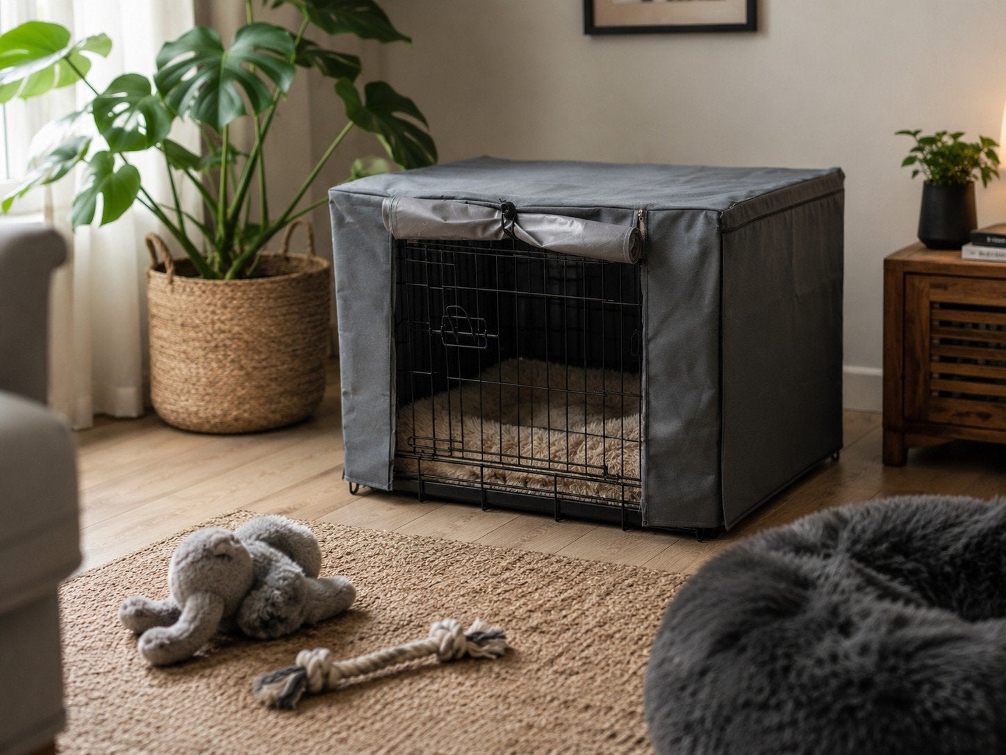 Bench met hoes – ideaal voor pup of kleine hond, Ophalen, Zo goed als nieuw