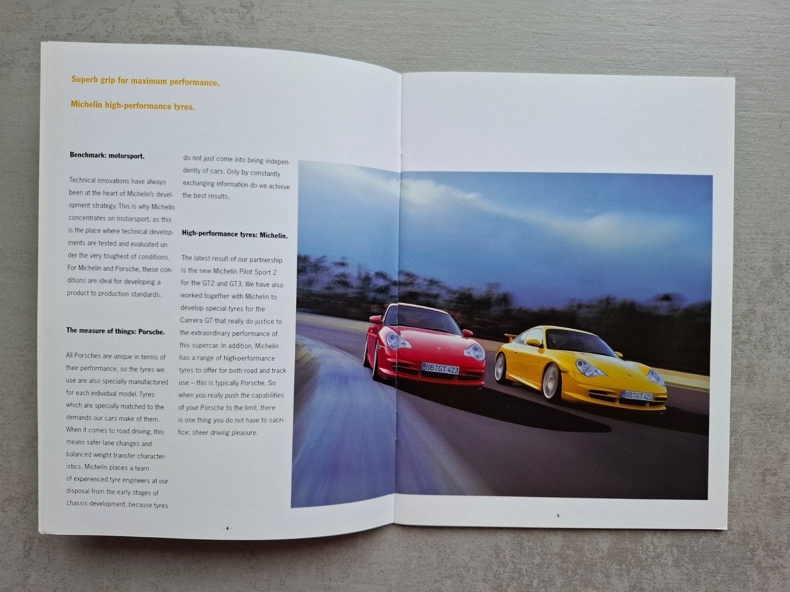 Porsche & Michelin brochure - 2004, Ophalen of Verzenden, Zo goed als nieuw, Porsche